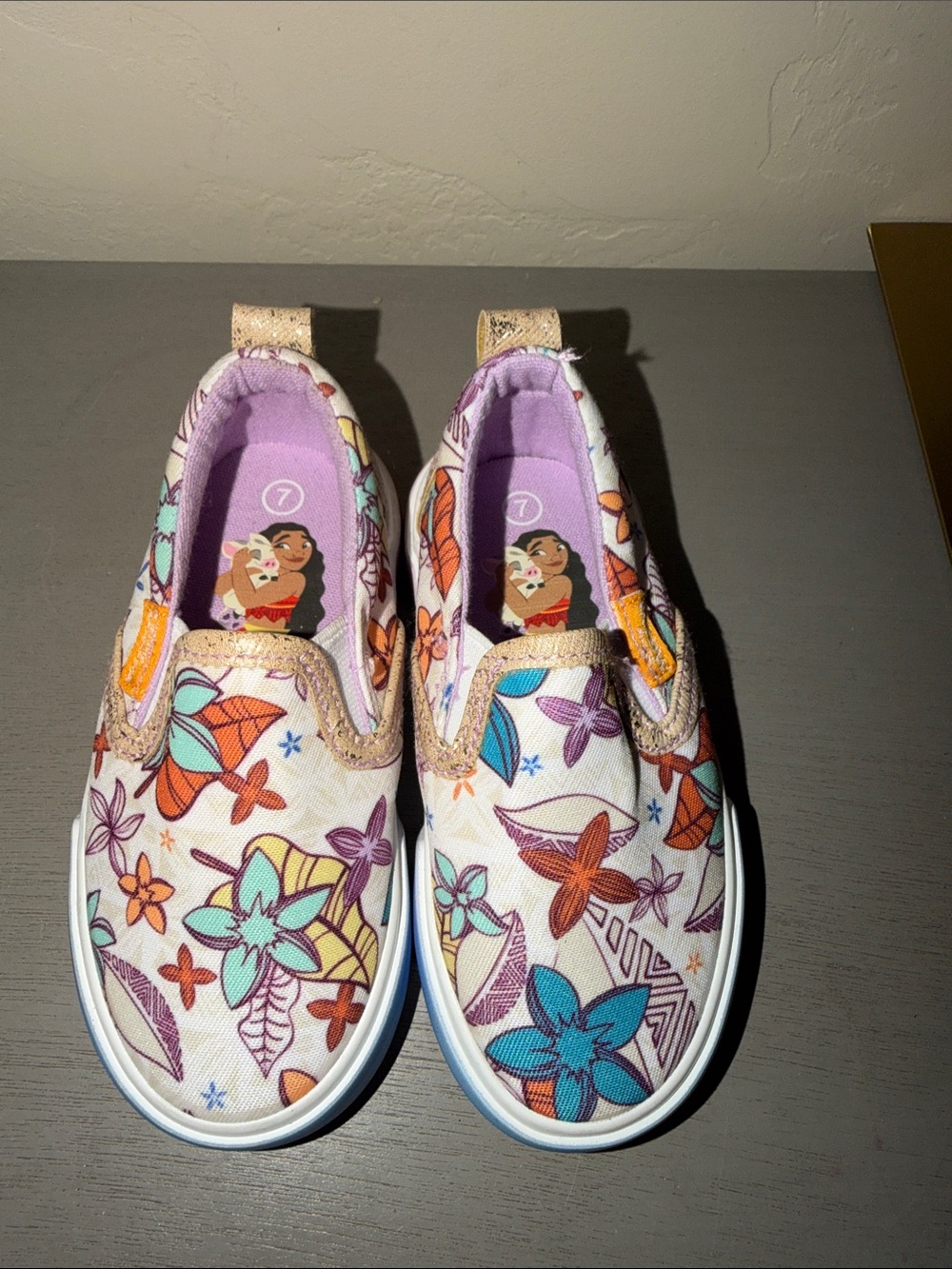 Kids Slip-On Floral Canvas Shoes - Purple & Multicolor